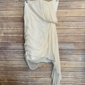Cinq a sept ivory drape mini dress size 2 unworn romantic